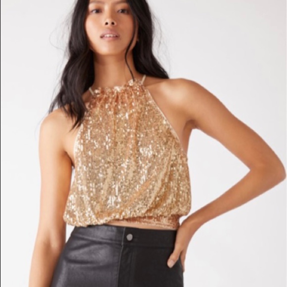 Free People sequin halter